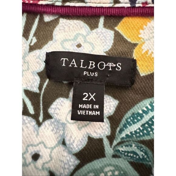 Talbots Cotton Blend Floral Lightweight Button-Up Shirt Plus Sz 2X #2499 - Picture 6 of 13